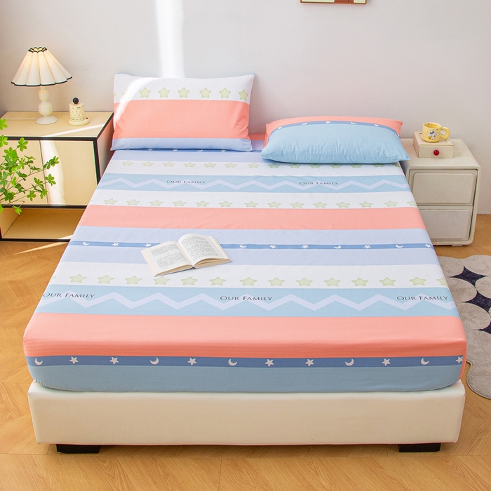 91家纺网 家纺一手货源 找家纺 首爱 2025新款五幅段床笠 星辰大海