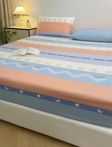 91家纺网 家纺一手货源 找家纺 首爱 2025新款五幅段床笠 星辰大海