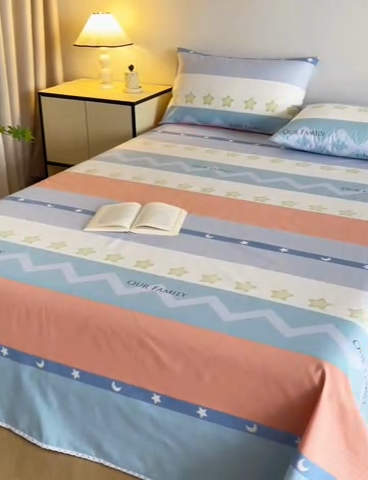 91家纺网 家纺一手货源 找家纺 首爱 2025新款五幅段床单 星辰大海