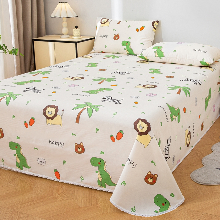 91家纺网 家纺一手货源 找家纺 棉乐町 2025新款五幅段床单 动物乐园