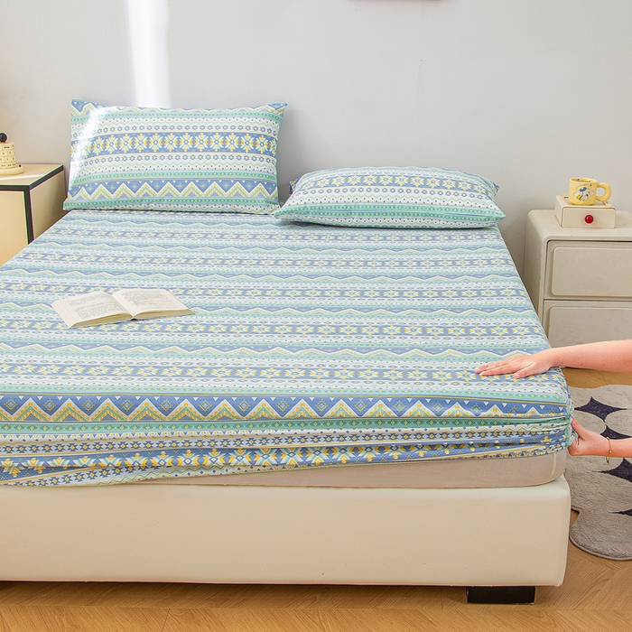 91家纺网 家纺一手货源 找家纺 首爱 2025新款五幅段床笠 民族风