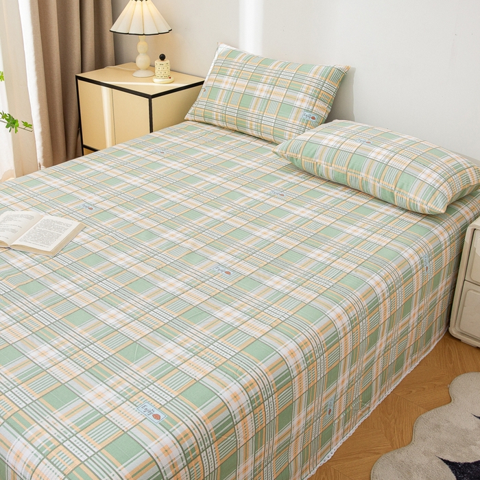 91家纺网 家纺一手货源 找家纺 首爱 2025新款五幅段床单 千鸟格