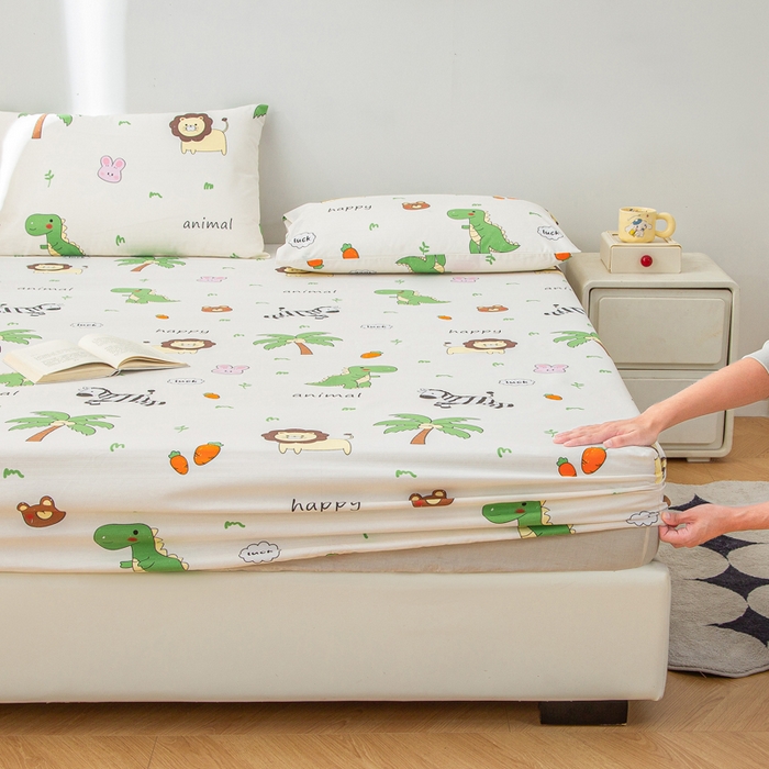 91家纺网 家纺一手货源 找家纺 棉乐町 2025新款五幅段床笠动物乐园