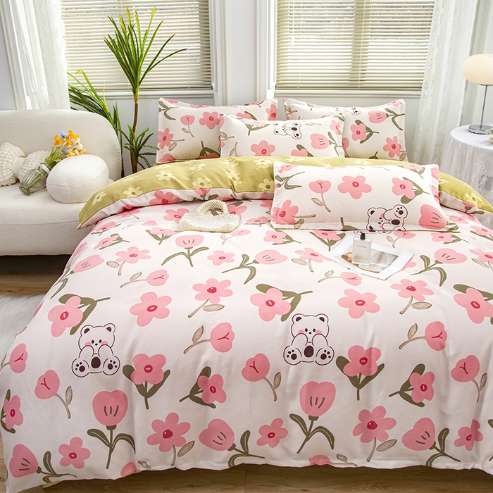 91家纺网 家纺一手货源 找家纺 梦卓家纺 2025新款小清新植物羊绒印花单被套 锦上添花