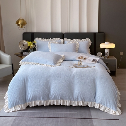 91家纺网 家纺一手货源 找家纺 （总）焱博家纺 2025新款全消光雕花牛奶绒韩版四件套