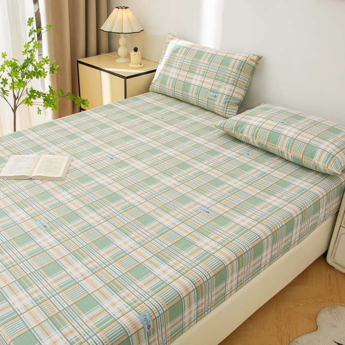 91家纺网 家纺一手货源 找家纺 首爱 2025新款五幅段床笠 千鸟格