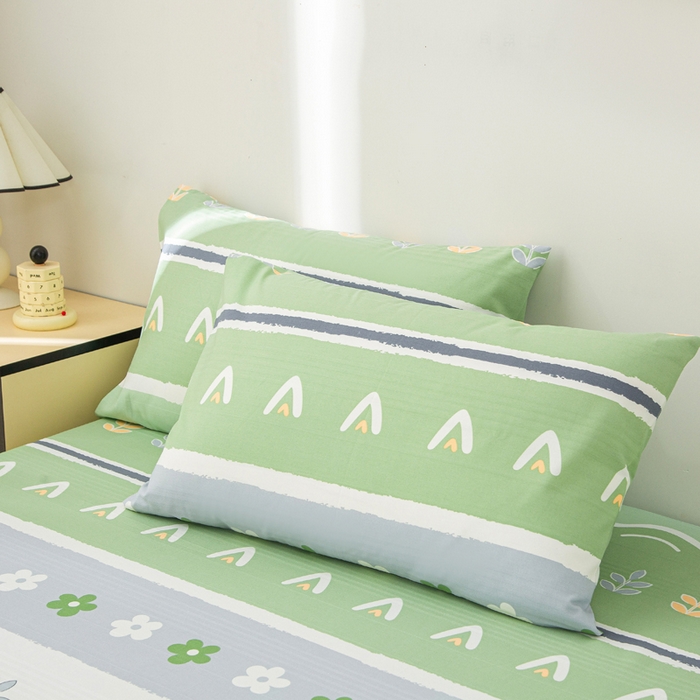 91家纺网 家纺一手货源 找家纺 棉乐町 2025新款五幅段床笠清新花开