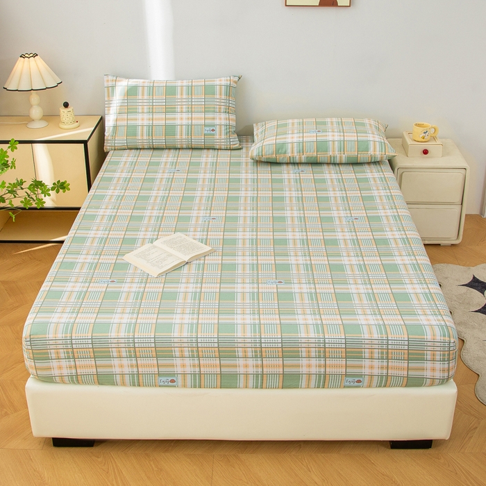 91家纺网 家纺一手货源 找家纺 首爱 2025新款五幅段床笠 千鸟格