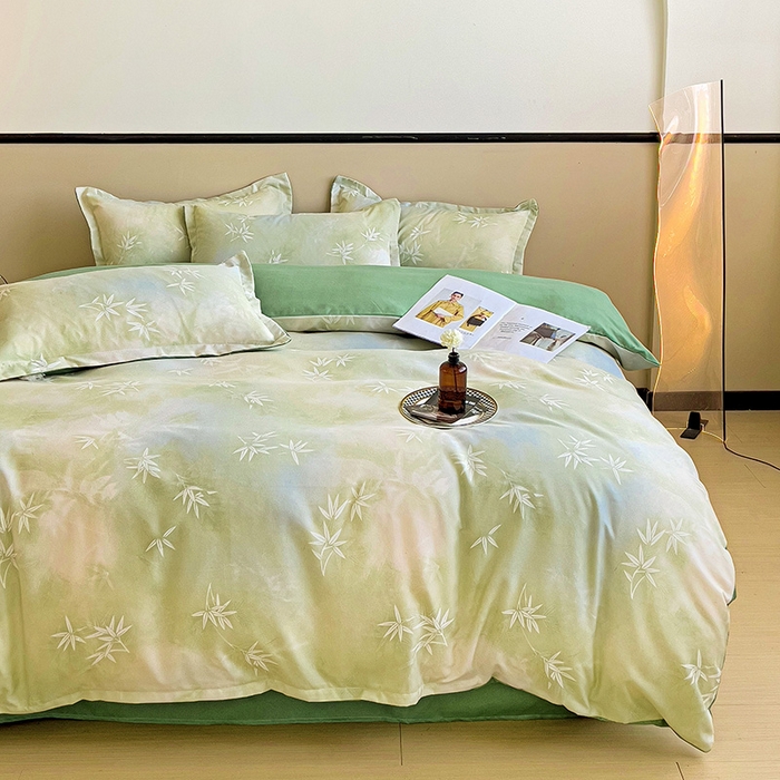 91家纺网 家纺一手货源 找家纺 梦卓家纺 2025新款小清新植物羊绒印花单被套 森林密语