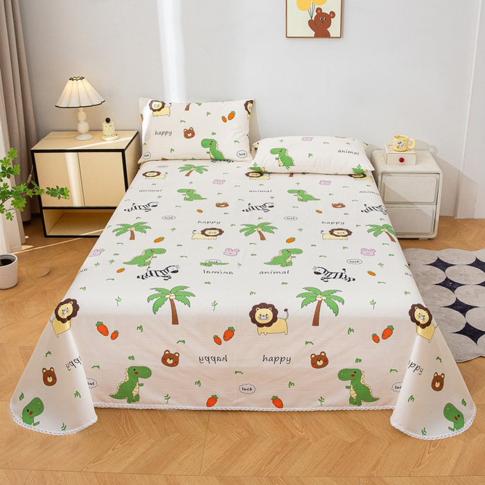 91家纺网 家纺一手货源 找家纺 金泰莱 2025新款五幅段床单 动物乐园