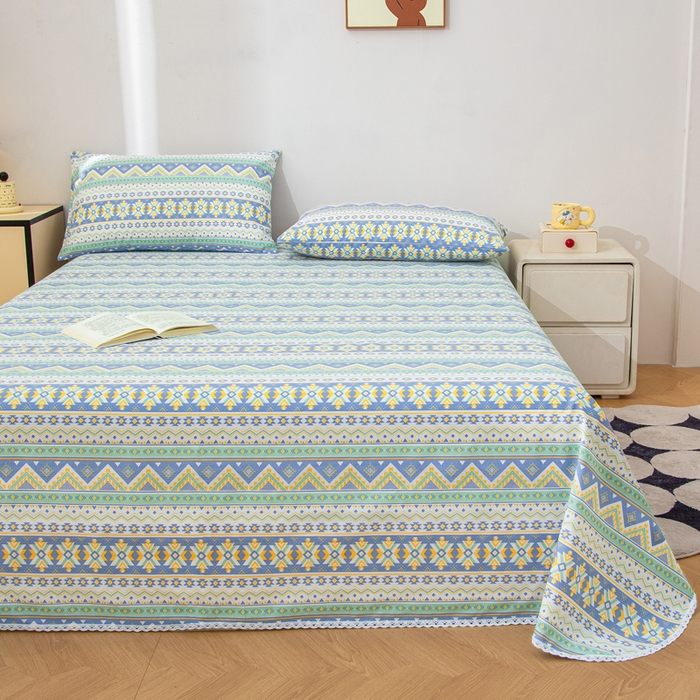 91家纺网 家纺一手货源 找家纺 金泰莱 2025新款五幅段床单 民族风