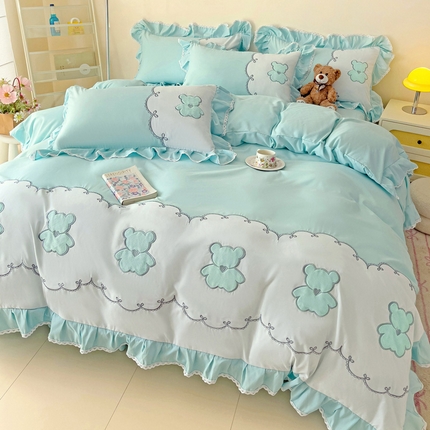 91家纺网 家纺一手货源 找家纺 （总）慕语家纺 2025新款高定贴布绣磨毛四件套-熊小贝