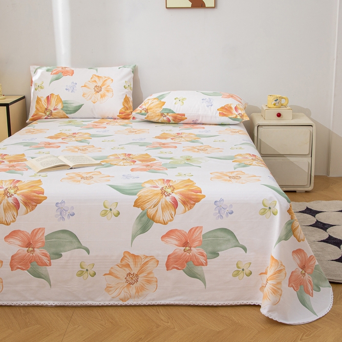 91家纺网 家纺一手货源 找家纺 首爱 2025新款五幅段床单 花郁悠然