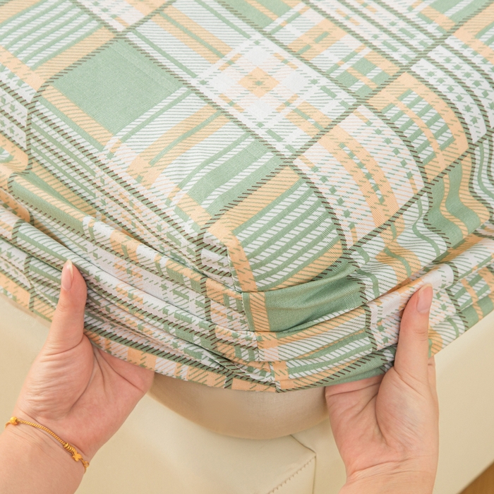 91家纺网 家纺一手货源 找家纺 首爱 2025新款五幅段床笠 千鸟格