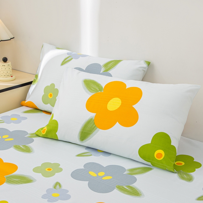 91家纺网 家纺一手货源 找家纺 棉乐町 2025新款五幅段床笠春意盎然