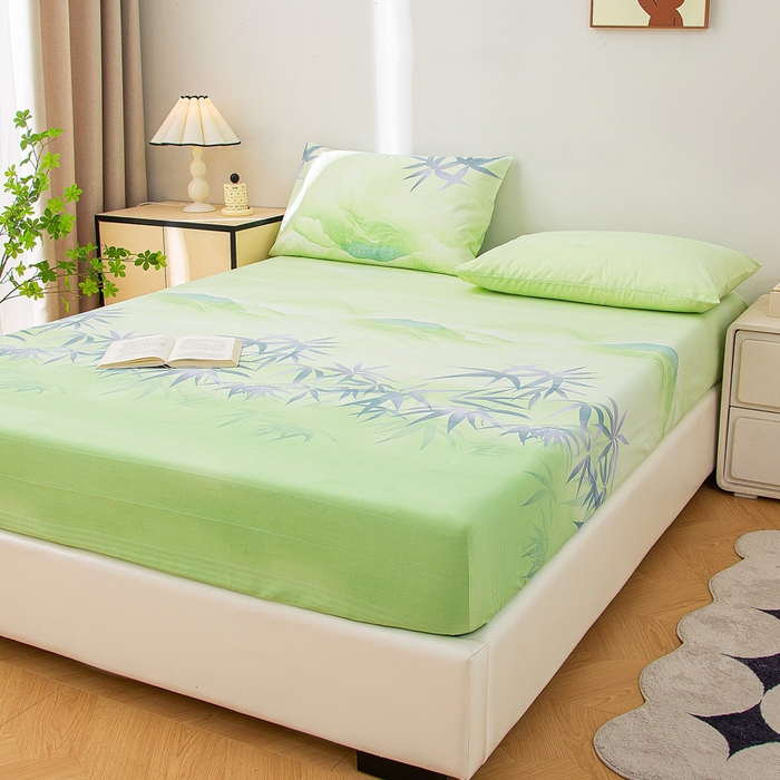 91家纺网 家纺一手货源 找家纺 首爱 2025新款五幅段床笠 箬竹