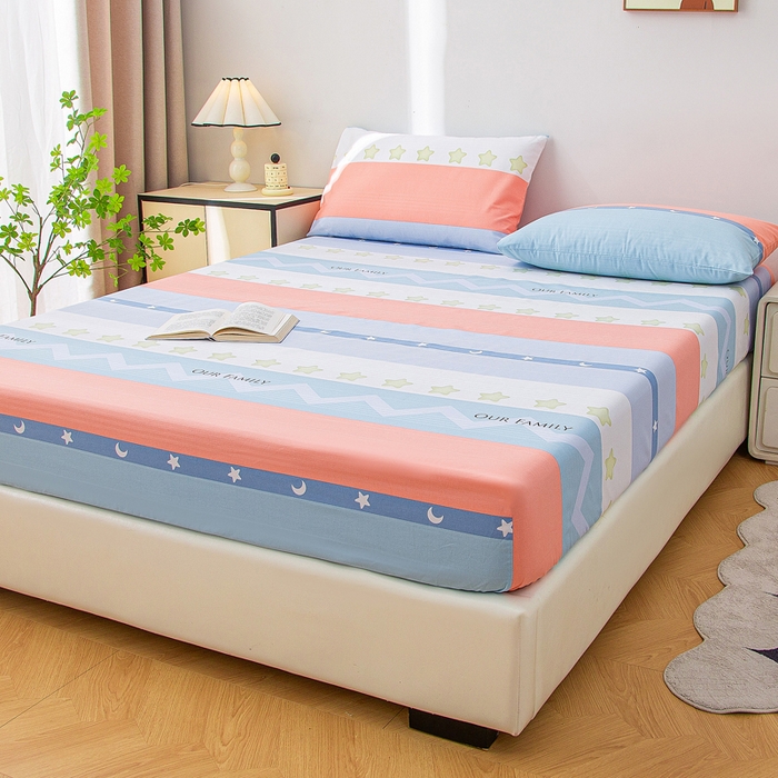 91家纺网 家纺一手货源 找家纺 棉乐町 2025新款五幅段床笠星辰大海