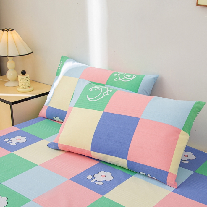 91家纺网 家纺一手货源 找家纺 首爱 2025新款五幅段床笠 彩格