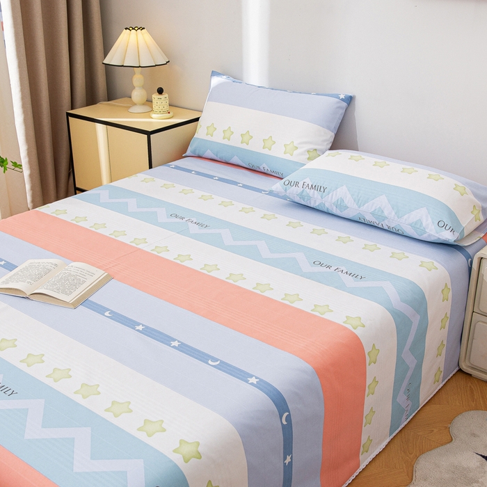 91家纺网 家纺一手货源 找家纺 首爱 2025新款五幅段床单 星辰大海