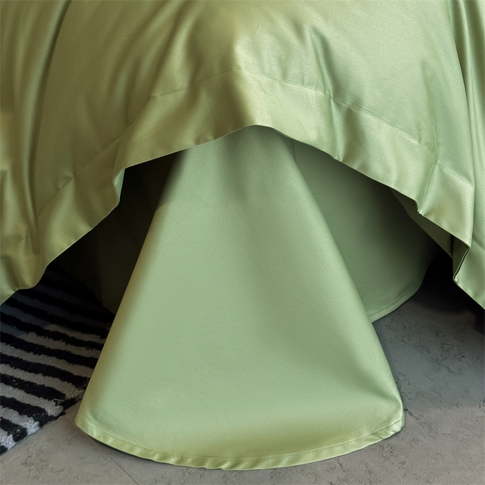 91家纺网 家纺一手货源 找家纺 朵希曼 2025新款纯色贡缎长绒棉系列四件套 墨绿