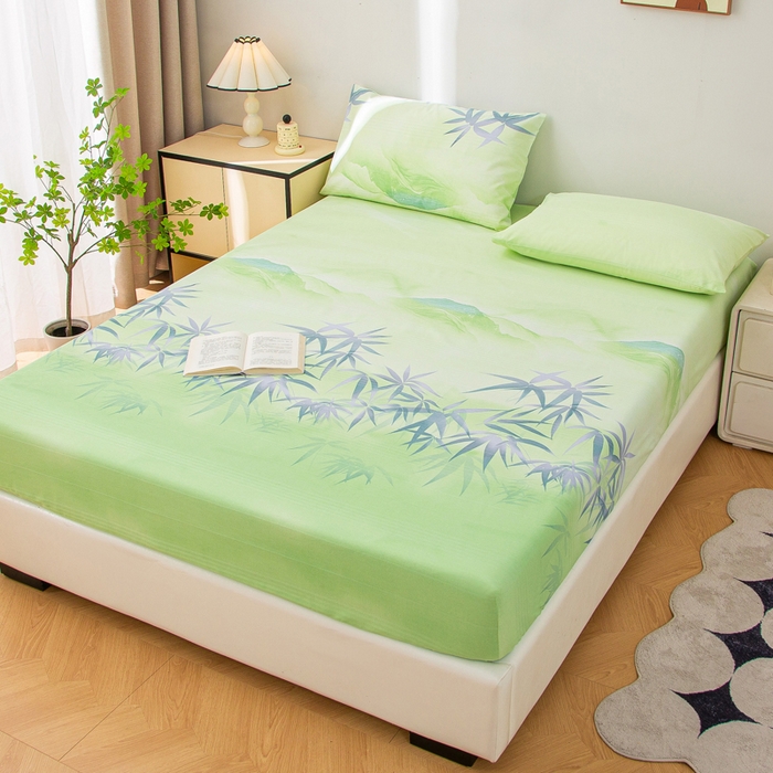 91家纺网 家纺一手货源 找家纺 首爱 2025新款五幅段床笠 箬竹