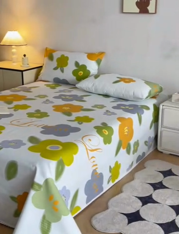 91家纺网 家纺一手货源 找家纺 首爱 2025新款五幅段床单 春意盎然