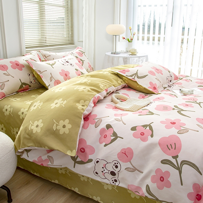 91家纺网 家纺一手货源 找家纺 梦卓家纺 2025新款小清新植物羊绒印花单被套 锦上添花