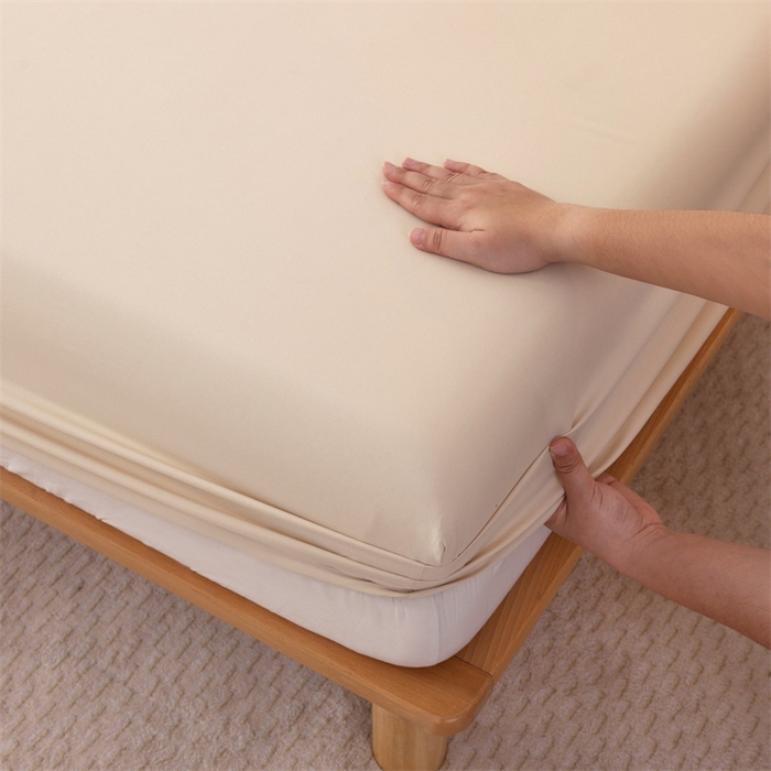 91家纺网 家纺一手货源 找家纺 优迈 2025新款水洗棉亲肤磨毛纯色单品系列单床笠单枕套三件套 奶茶