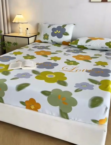 91家纺网 家纺一手货源 找家纺 首爱 2025新款五幅段床笠 春意盎然