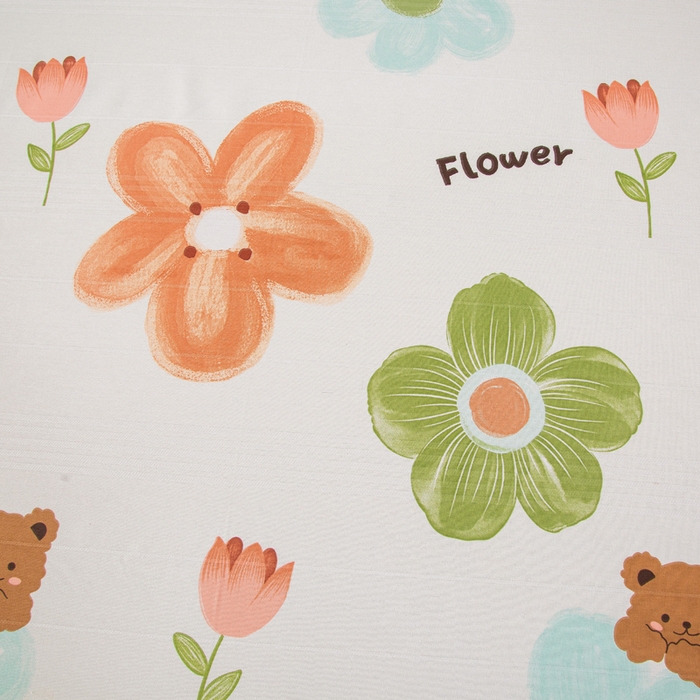 91家纺网 家纺一手货源 找家纺 金泰莱 2025新款五幅段床笠 花朵熊