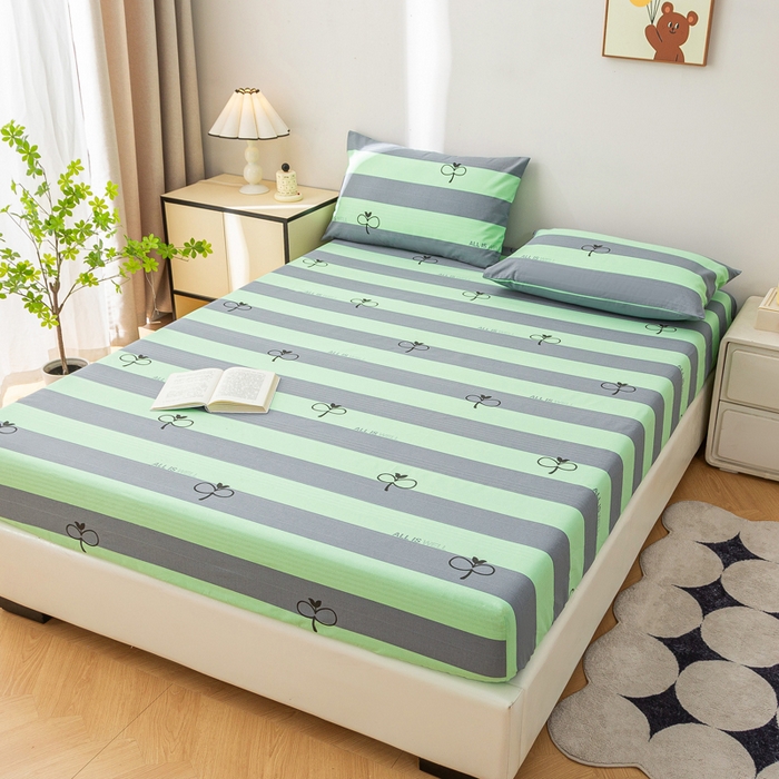 91家纺网 家纺一手货源 找家纺 首爱 2025新款五幅段床笠 海军绿