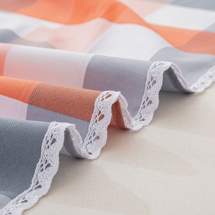 91家纺网 家纺一手货源 找家纺 金泰莱 2025新款五幅段床单 粉白格