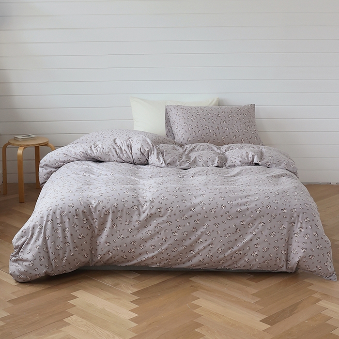 91家纺网 家纺一手货源 找家纺 2025春夏新品母婴A类全棉纯棉针织棉软糯糯清新小碎花床单款四件套 艾沙咖