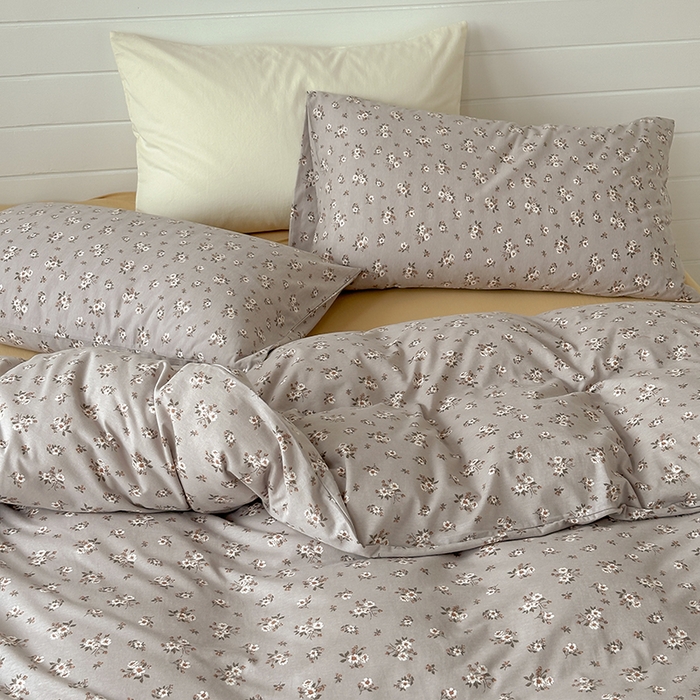 91家纺网 家纺一手货源 找家纺 2025春夏新品母婴A类全棉纯棉针织棉软糯糯清新小碎花床单款四件套 艾沙咖