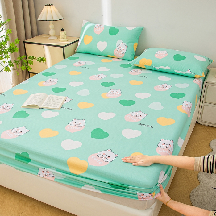 91家纺网 家纺一手货源 找家纺 棉乐町 2025新款五幅段床笠兔兔心情