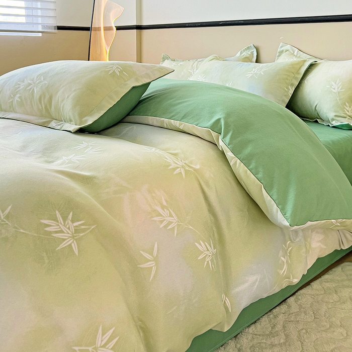 91家纺网 家纺一手货源 找家纺 梦卓家纺 2025新款小清新植物羊绒印花单被套 森林密语