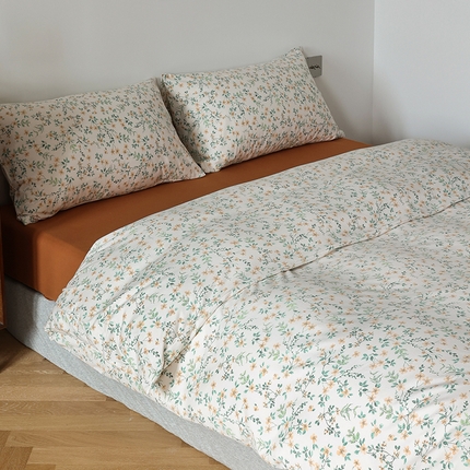 2025春夏新品母婴A类全棉纯棉针织棉软糯糯清新小碎花床单款四件套 清风