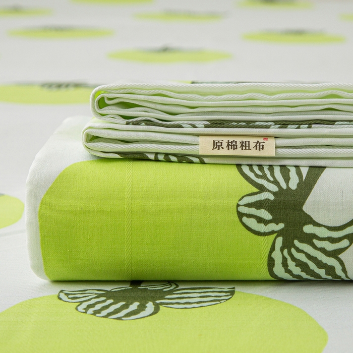 91家纺网 家纺一手货源 找家纺 金泰莱 2025新款五幅段床单 绿柿子