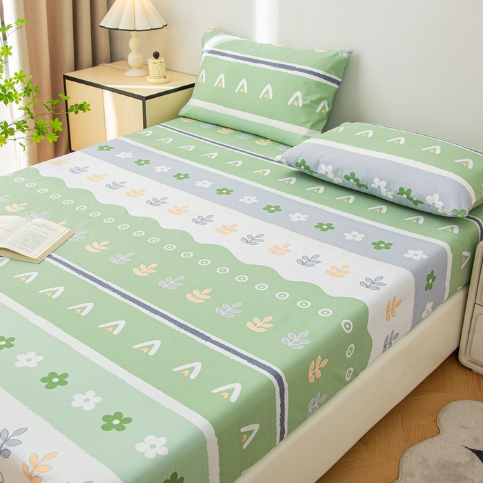 91家纺网 家纺一手货源 找家纺 首爱 2025新款五幅段床笠 清新花开