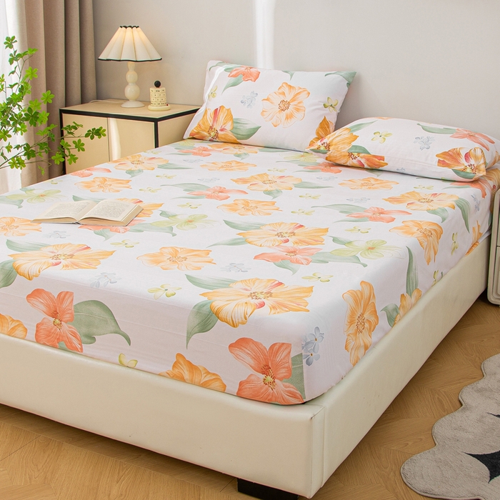 91家纺网 家纺一手货源 找家纺 首爱 2025新款五幅段床笠 花郁悠然