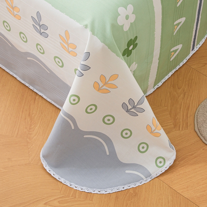 91家纺网 家纺一手货源 找家纺 首爱 2025新款五幅段床单 清新花开