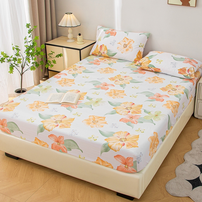 91家纺网 家纺一手货源 找家纺 首爱 2025新款五幅段床笠 花郁悠然