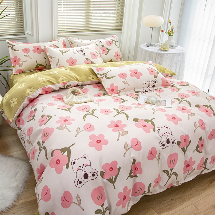 91家纺网 家纺一手货源 找家纺 梦卓家纺 2025新款小清新植物羊绒印花单被套 锦上添花