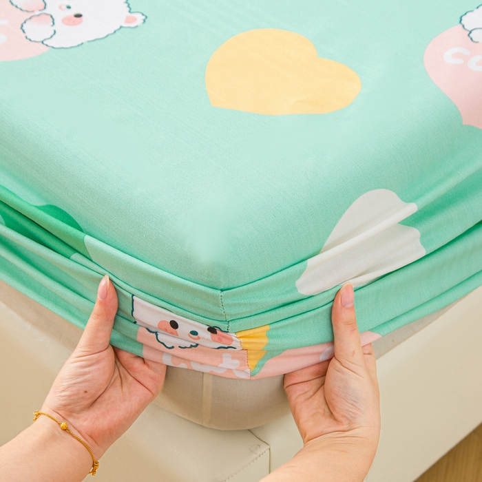 91家纺网 家纺一手货源 找家纺 首爱 2025新款五幅段床笠 兔兔心情