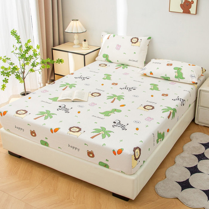 91家纺网 家纺一手货源 找家纺 首爱 2025新款五幅段床笠 动物乐园