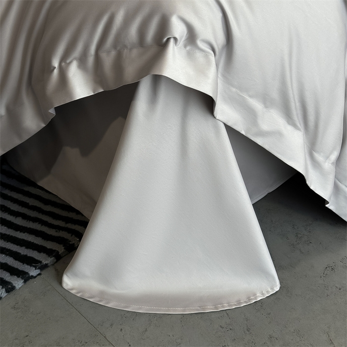 91家纺网 家纺一手货源 找家纺 朵希曼 2025新款纯色贡缎长绒棉系列四件套 典雅灰