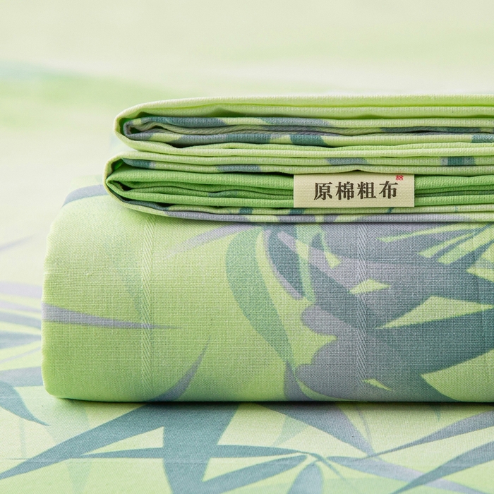 91家纺网 家纺一手货源 找家纺 棉乐町 2025新款五幅段床单 箬竹