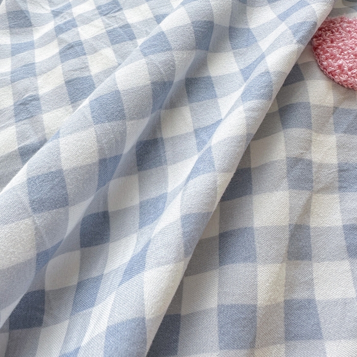 91家纺网 家纺一手货源 找家纺 罗亿家纺 2025新款云朵糯糯棉（110g）腊肠狗毛巾绣四件套 蝴蝶结小狗-蓝格