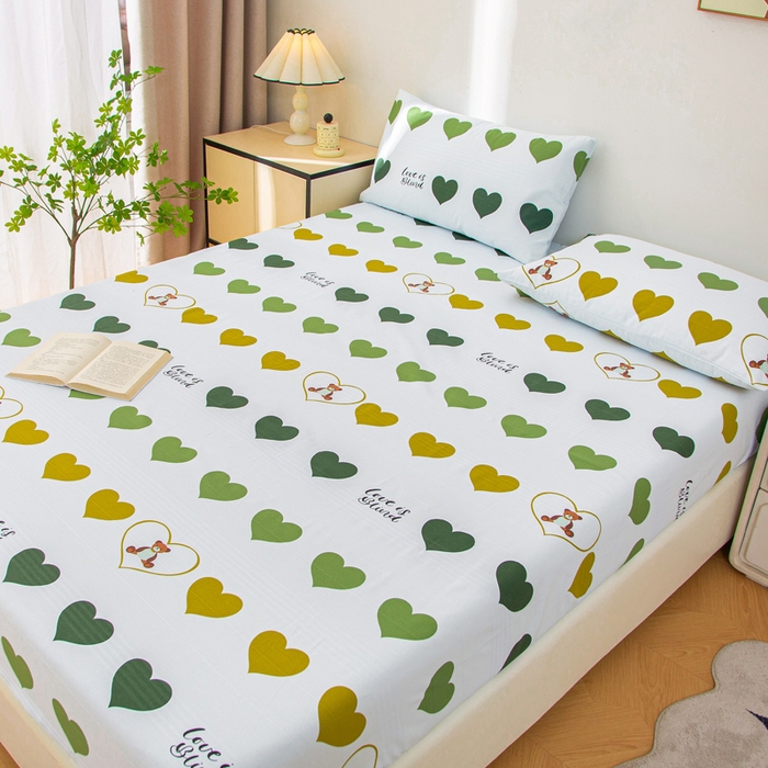 91家纺网 家纺一手货源 找家纺 首爱 2025新款五幅段床笠 心心熊