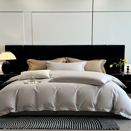 91家纺网 家纺一手货源 找家纺 （总）朵希曼 2025新款纯色贡缎长绒棉系列四件套